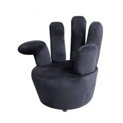 VidaXL Chaise En Forme De Main Velours Noir -Pas Cher Fauteuil Magasin 15632893 3