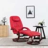 Fauteuil Inclinable Avec Repose-pied Similicuir Rouge VidaXL