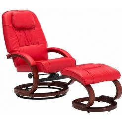 Fauteuil Inclinable Avec Repose-pied Similicuir Rouge VidaXL 8 Fauteuil Inclinable Avec Repose-pied Similicuir Rouge VidaXL -Pas Cher Fauteuil Magasin 15687749 2