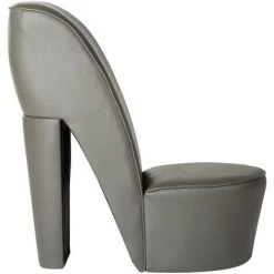 Chaise En Forme De Chaussure à Talon Haut Similicuir Gris VidaXL -Pas Cher Fauteuil Magasin 15755240 2