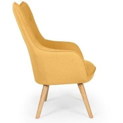 COTECOSY Fauteuil Scandinave Barkley Tissu Jaune - Jaune -Pas Cher Fauteuil Magasin 15812252 3