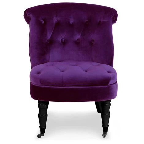 COTECOSY Fauteuil Crapaud Prince Velours Violet - Violet 4 COTECOSY Fauteuil Crapaud Prince Velours Violet - Violet – Image 2