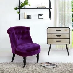 COTECOSY Fauteuil Crapaud Prince Velours Violet - Violet 7 COTECOSY Fauteuil Crapaud Prince Velours Violet - Violet -Pas Cher Fauteuil Magasin 15812450 3
