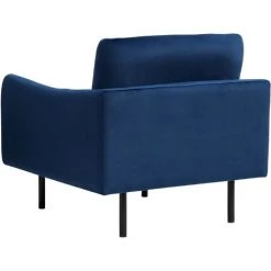 BELIANI Fauteuil En Velours Bleu Foncé - Bleu -Pas Cher Fauteuil Magasin 15840979 5