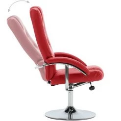 Fauteuil Inclinable Avec Repose-pied Similicuir Rouge VidaXL -Pas Cher Fauteuil Magasin 15848920 4