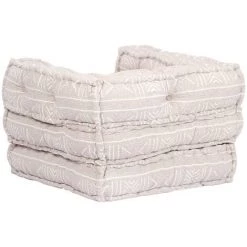 VidaXL Pouf Modulaire Simple Beige Tissu - Beige 9 VidaXL Pouf Modulaire Simple Beige Tissu - Beige -Pas Cher Fauteuil Magasin 15921444 3