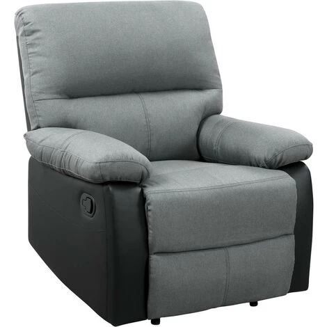 HABITAT ET JARDIN Fauteuil Relax "Lincoln" - 90 X 89 X 103 Cm - Noir/Gris Foncé 3 HABITAT ET JARDIN Fauteuil Relax "Lincoln" - 90 X 89 X 103 Cm - Noir/Gris Foncé
