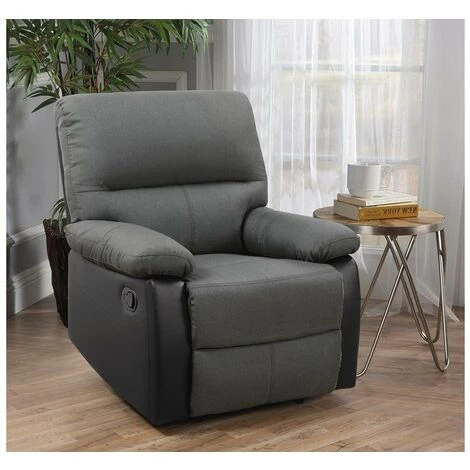 HABITAT ET JARDIN Fauteuil Relax "Lincoln" - 90 X 89 X 103 Cm - Noir/Gris Foncé 4 HABITAT ET JARDIN Fauteuil Relax "Lincoln" - 90 X 89 X 103 Cm - Noir/Gris Foncé – Image 2