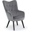 COTECOSY Fauteuil Scandinave Klarys Velours Gris - Gris -Pas Cher Fauteuil Magasin 16185858 1