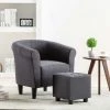 Fauteuil Et Tabouret Tissu Noir VidaXL 1 Fauteuil Et Tabouret Tissu Noir VidaXL -Pas Cher Fauteuil Magasin 16334924 1