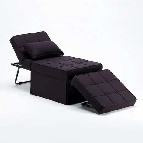LE ROI DU RELAX Fauteuil-lit Pliable En Tissu Sweet Relax | Couleur: Noir 7 LE ROI DU RELAX Fauteuil-lit Pliable En Tissu Sweet Relax | Couleur: Noir – Image 5