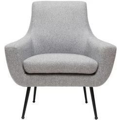 MILIBOO Fauteuil Design Gris Clair Et Métal Noir MONTANA - Gris Clair