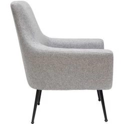 MILIBOO Fauteuil Design Gris Clair Et Métal Noir MONTANA - Gris Clair -Pas Cher Fauteuil Magasin 16612501 3