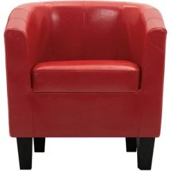 Fauteuil Similicuir Rouge VidaXL -Pas Cher Fauteuil Magasin 16633255 3