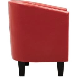 Fauteuil Similicuir Rouge VidaXL -Pas Cher Fauteuil Magasin 16633255 4