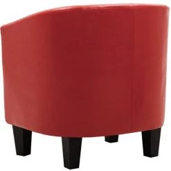 Fauteuil Similicuir Rouge VidaXL -Pas Cher Fauteuil Magasin 16633255 5