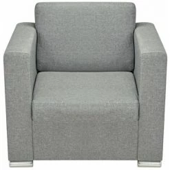 ASUPERMALL Fauteuil Tissu Gris Clair -Pas Cher Fauteuil Magasin 16673552 3