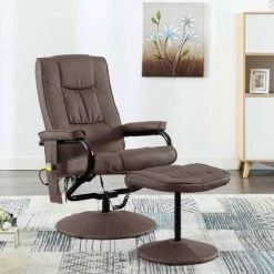 ASUPERMALL Fauteuil De Massage Avec Repose-pied Marron Similicuir