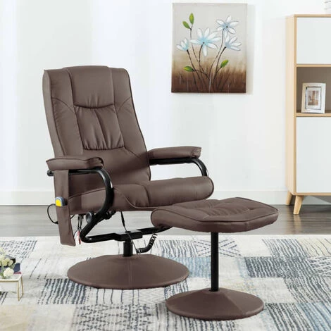 ASUPERMALL Fauteuil De Massage Avec Repose-pied Marron Similicuir 3 ASUPERMALL Fauteuil De Massage Avec Repose-pied Marron Similicuir