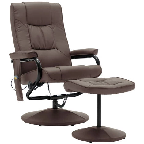ASUPERMALL Fauteuil De Massage Avec Repose-pied Marron Similicuir 4 ASUPERMALL Fauteuil De Massage Avec Repose-pied Marron Similicuir – Image 2