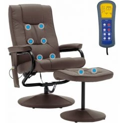 ASUPERMALL Fauteuil De Massage Avec Repose-pied Marron Similicuir 9 ASUPERMALL Fauteuil De Massage Avec Repose-pied Marron Similicuir -Pas Cher Fauteuil Magasin 16700309 3