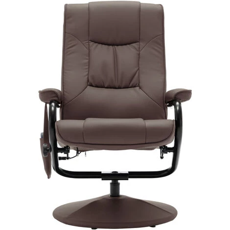 ASUPERMALL Fauteuil De Massage Avec Repose-pied Marron Similicuir 6 ASUPERMALL Fauteuil De Massage Avec Repose-pied Marron Similicuir – Image 4