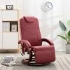 Fauteuil De Massage TV Similicuir Rouge Bordeaux VidaXL