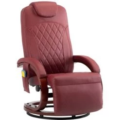 Fauteuil De Massage TV Similicuir Rouge Bordeaux VidaXL 8 Fauteuil De Massage TV Similicuir Rouge Bordeaux VidaXL -Pas Cher Fauteuil Magasin 16914580 2