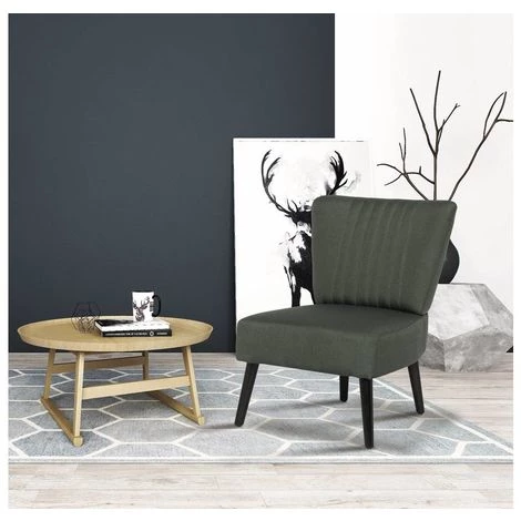 HABITAT ET JARDIN Fauteuil En Tissu "Zoé" - 1 Place - Gris Foncé 4 HABITAT ET JARDIN Fauteuil En Tissu "Zoé" - 1 Place - Gris Foncé – Image 2