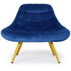 COTECOSY Fauteuil Danios Velours Bleu Pieds Or - Bleu 9 COTECOSY Fauteuil Danios Velours Bleu Pieds Or - Bleu -Pas Cher Fauteuil Magasin 16933350 3