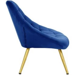 COTECOSY Fauteuil Danios Velours Bleu Pieds Or - Bleu 10 COTECOSY Fauteuil Danios Velours Bleu Pieds Or - Bleu -Pas Cher Fauteuil Magasin 16933350 4