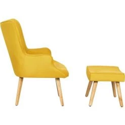 HABITAT & JARDIN Fauteuil Style Scandinave En Tissu "Odense" - 1 Place - Jaune 9 HABITAT & JARDIN Fauteuil Style Scandinave En Tissu "Odense" - 1 Place - Jaune -Pas Cher Fauteuil Magasin 16954107 4