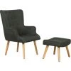 HABITAT ET JARDIN Fauteuil Style Scandinave Tissu "Odense" - 1 Place - Gris Foncé