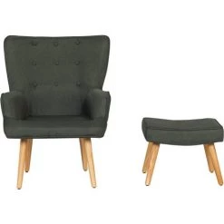 HABITAT ET JARDIN Fauteuil Style Scandinave Tissu "Odense" - 1 Place - Gris Foncé -Pas Cher Fauteuil Magasin 16954113 3