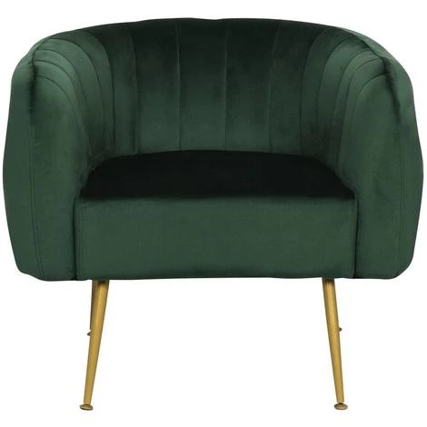 HABITAT ET JARDIN Fauteuil En Velours "Diana" - 1 Place - Vert 4 HABITAT ET JARDIN Fauteuil En Velours "Diana" - 1 Place - Vert – Image 2