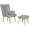 HABITAT ET JARDIN Fauteuil Style Scandinave En Tissu "Odense" - 1 Place - Gris Clair