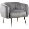 HABITAT ET JARDIN Fauteuil En Velours "Diana" - 1 Place - Gris
