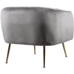 HABITAT ET JARDIN Fauteuil En Velours "Diana" - 1 Place - Gris -Pas Cher Fauteuil Magasin 16991925 4