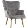 HABITAT & JARDIN Fauteuil Style Scandinave Velours "Odense" - 73 X 81 X 92.5 Cm - 1 Place - Gris 2 HABITAT & JARDIN Fauteuil Style Scandinave Velours "Odense" - 73 X 81 X 92.5 Cm - 1 Place - Gris -Pas Cher Fauteuil Magasin 16991928 1