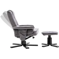 IDIMEX Fauteuil De Relaxation CHARLES Avec Repose-pieds Pouf Siège Pivotant Dossier Inclinable Assise Rembourrée Relax, En Velours Gris - Gris 8 IDIMEX Fauteuil De Relaxation CHARLES Avec Repose-pieds Pouf Siège Pivotant Dossier Inclinable Assise Rembourrée Relax, En Velours Gris - Gris -Pas Cher Fauteuil Magasin 17162841 3