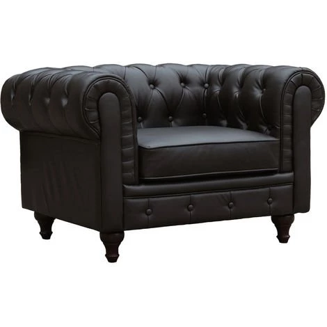 HABITAT ET JARDIN Fauteuil Chesterfield "Aliza" - 111 X 82 X 70 Cm - Marron 3 HABITAT ET JARDIN Fauteuil Chesterfield "Aliza" - 111 X 82 X 70 Cm - Marron