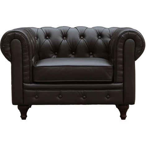 HABITAT ET JARDIN Fauteuil Chesterfield "Aliza" - 111 X 82 X 70 Cm - Marron 4 HABITAT ET JARDIN Fauteuil Chesterfield "Aliza" - 111 X 82 X 70 Cm - Marron – Image 2