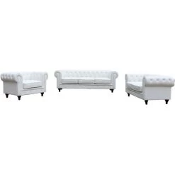 HABITAT ET JARDIN Fauteuil Chesterfield "Aliza" - 111 X 82 X 70 Cm - Blanc -Pas Cher Fauteuil Magasin 1732184 4