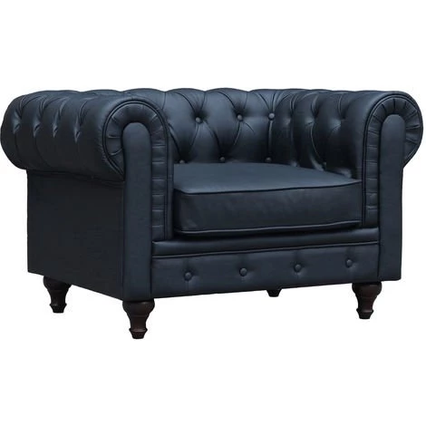 HABITAT ET JARDIN Fauteuil Chesterfield "Aliza" - 111 X 82 X 70 Cm - Noir 3 HABITAT ET JARDIN Fauteuil Chesterfield "Aliza" - 111 X 82 X 70 Cm - Noir