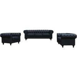 HABITAT ET JARDIN Fauteuil Chesterfield "Aliza" - 111 X 82 X 70 Cm - Noir 9 HABITAT ET JARDIN Fauteuil Chesterfield "Aliza" - 111 X 82 X 70 Cm - Noir -Pas Cher Fauteuil Magasin 1732185 4