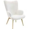 THE HOME DECO FACTORY Fauteuil De Salon Effet Fourrure Scandi Helsinki - 65 X 74 X 100 - Blanc -Pas Cher Fauteuil Magasin 17410537 1