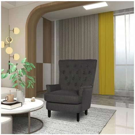 HABITAT ET JARDIN Fauteuil "Arhus" - 1 Place - Gris Foncé 4 HABITAT ET JARDIN Fauteuil "Arhus" - 1 Place - Gris Foncé – Image 2