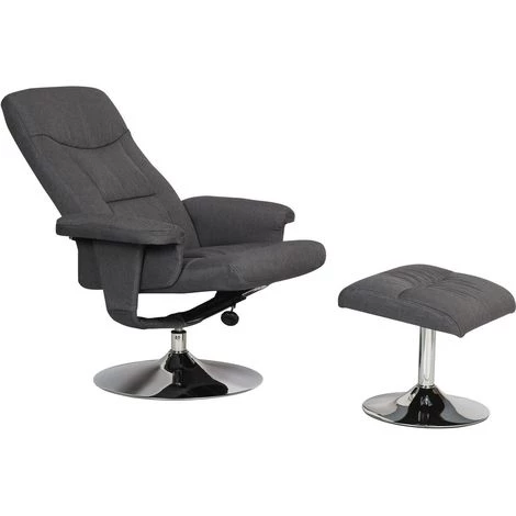 HABITAT ET JARDIN Fauteuil Relax + Repose-pieds "Louis" - 1 Place - Gris 5 HABITAT ET JARDIN Fauteuil Relax + Repose-pieds "Louis" - 1 Place - Gris – Image 3