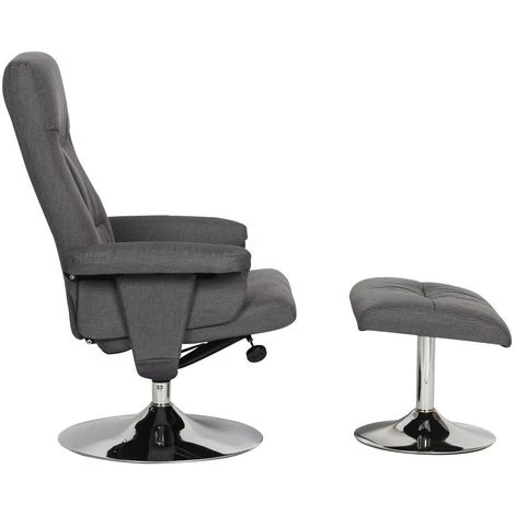 HABITAT ET JARDIN Fauteuil Relax + Repose-pieds "Louis" - 1 Place - Gris 6 HABITAT ET JARDIN Fauteuil Relax + Repose-pieds "Louis" - 1 Place - Gris – Image 4