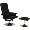 HABITAT ET JARDIN Fauteuil Relax + Repose-pieds "Louis" - 1 Place - Noir